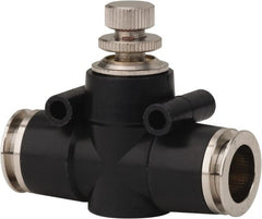 PRO-SOURCE - 1/2" Tube OD Inline Flow Control Valve - 0 to 113.76 psi & Techno Polymer, Brass, Steel Material - Exact Tooling