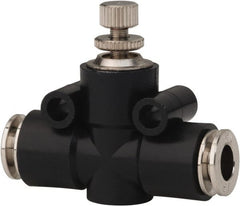 PRO-SOURCE - 1/4" Tube OD Inline Flow Control Valve - 0 to 113.76 psi & Techno Polymer, Brass, Steel Material - Exact Tooling