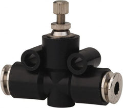 PRO-SOURCE - 5/32" Tube OD Inline Flow Control Valve - 0 to 113.76 psi & Techno Polymer, Brass, Steel Material - Exact Tooling