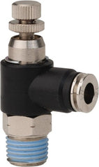 PRO-SOURCE - 1/4" Male NPT x 1/4" Tube OD Compact Banjo Valve - 0 to 113.76 psi & Techno Polymer, Brass, Steel Material - Exact Tooling