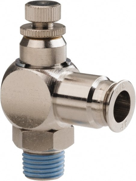 PRO-SOURCE - 1/4" Male NPT x 3/8" Tube OD Tamper Resistant Valve - 0 to 113.76 psi & Nickel Plated Brass Material - Exact Tooling