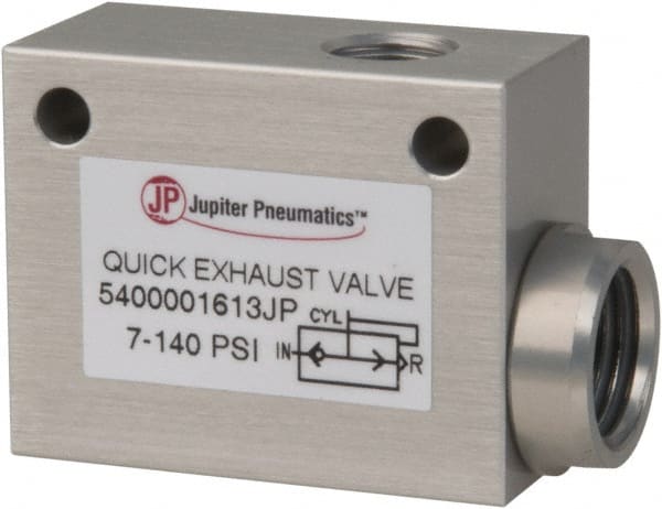 PRO-SOURCE - 1/8" NPT Quick Exhaust Valve - 1/4" Exhaust Port, 7.1 to 140.78 psi, Aluminum Alloy Material - Exact Tooling
