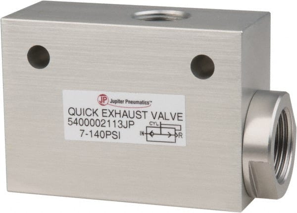 PRO-SOURCE - 1/2" NPT Quick Exhaust Valve - 3/4" Exhaust Port, 7.1 to 140.78 psi, Aluminum Alloy Material - Exact Tooling