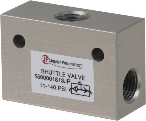 PRO-SOURCE - 1/4" NPT Shuttle Valve - 11.4 to 140.78 psi & Aluminum Alloy Material - Exact Tooling