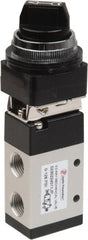 PRO-SOURCE - 1/4" NPT Mechanically Operated Air Valve - 3 Way, 2 Position, Selector/Manual, 0.98 CV Rate & 127.98 Max psi - Exact Tooling
