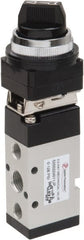 PRO-SOURCE - 1/4" NPT Mechanically Operated Air Valve - 5-Way, 2 Position, Selector/Manual, 0.98 CV Rate & 127.98 Max psi - Exact Tooling