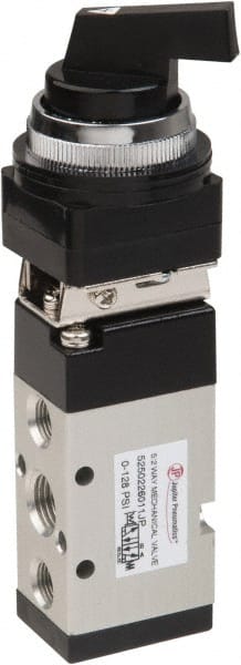 PRO-SOURCE - 1/4" NPT Mechanically Operated Air Valve - 5-Way, 2 Position, Long Selector/Manual, 0.98 CV Rate & 127.98 Max psi - Exact Tooling