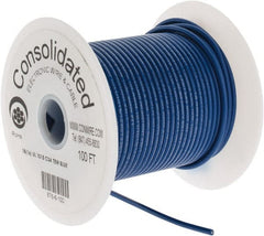 Made in USA - 18 AWG, 16 Strand, 100' OAL, Tinned Copper Hook Up Wire - Blue PVC Jacket, 0.106" Diam - Exact Tooling