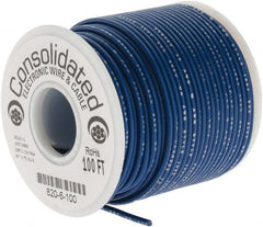 Made in USA - 20 AWG, 10 Strand, 100' OAL, Tinned Copper Hook Up Wire - Blue PVC Jacket, 0.07" Diam - Exact Tooling
