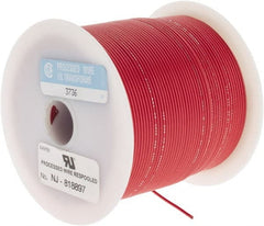 Made in USA - 22 AWG, 7 Strand, 500' OAL, Tinned Copper Hook Up Wire - Red PVC Jacket, 0.062" Diam - Exact Tooling
