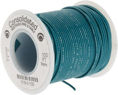 Made in USA - 22 AWG, 7 Strand, 100' OAL, Tinned Copper Hook Up Wire - Green PVC Jacket, 0.062" Diam - Exact Tooling
