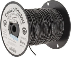 Made in USA - 16 AWG, 26 Strand, 500' OAL, Tinned Copper Hook Up Wire - Black PVC Jacket, 0.117" Diam - Exact Tooling