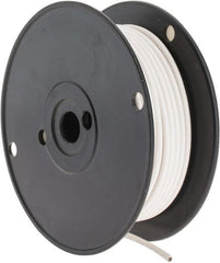 Made in USA - 10 AWG, 105 Strand, 100' OAL, Tinned Copper Hook Up Wire - White PVC Jacket, 0.18" Diam - Exact Tooling