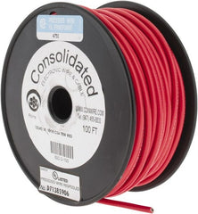 Made in USA - 12 AWG, 65 Strand, 100' OAL, Tinned Copper Hook Up Wire - Red PVC Jacket, 0.155" Diam - Exact Tooling