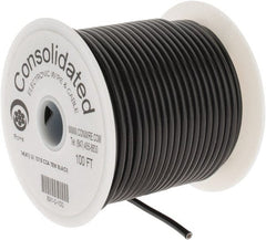 Made in USA - 14 AWG, 41 Strand, 100' OAL, Tinned Copper Hook Up Wire - Black PVC Jacket, 0.136" Diam - Exact Tooling