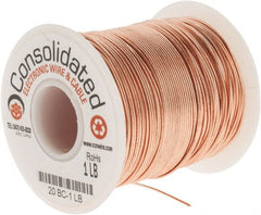 Made in USA - 20 AWG, 0.032 Inch Diameter, 318 Ft., Solid, Grounding Wire - Copper, ASTM B3, QQ-W-343 Type S, RoHS Compliant - Exact Tooling