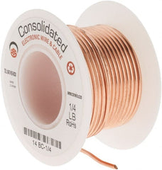 Made in USA - 14 AWG, 0.0641 Inch Diameter, 20 Ft., Solid, Grounding Wire - Copper, ASTM B3, QQ-W-343 Type S, RoHS Compliant - Exact Tooling