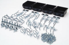 Triton - 64 Piece, Pegboard Hook Set - Zinc Alloy & Steel - Exact Tooling