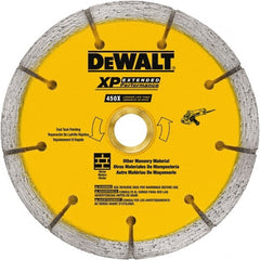 DeWALT - 6" Diam, 7/8" Arbor Hole Diam, Wet & Dry Cut Saw Blade - Diamond-Tipped, Standard Round Arbor - Exact Tooling