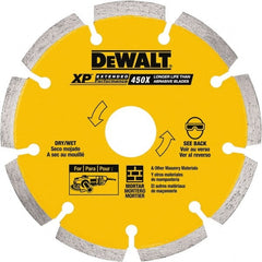 DeWALT - 6" Diam, 7/8" Arbor Hole Diam, Wet & Dry Cut Saw Blade - Diamond-Tipped, Standard Round Arbor - Exact Tooling