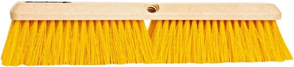 PRO-SOURCE - 18" General Purpose Polypropylene Push Broom - 3" Bristle Length, Plastic Block, Threaded Handle Connection, Handle Sold Separately - Exact Tooling