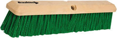 PRO-SOURCE - 18" General Purpose Polypropylene Push Broom - 3" Bristle Length, Plastic Block, Threaded Handle Connection, Handle Sold Separately - Exact Tooling