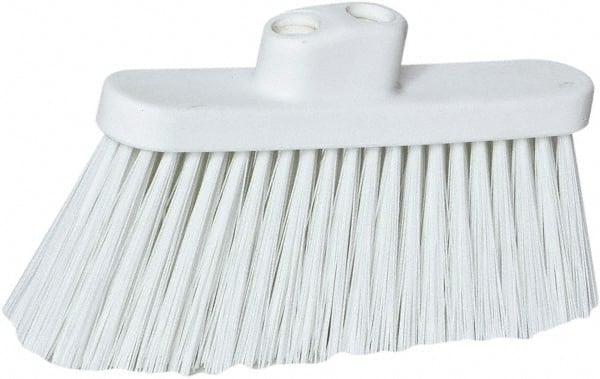 PRO-SOURCE - 10" Wide, White Polypropylene Bristles, Angled Broom - Threaded Handle, 10 Inch Wide Broom, White Bristles, Handle Sold Separately - Exact Tooling