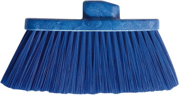 PRO-SOURCE - 10" Wide, Blue Polypropylene Bristles, Angled Broom - Threaded Handle, 10 Inch Wide Broom, Blue Bristles, Handle Sold Separately - Exact Tooling