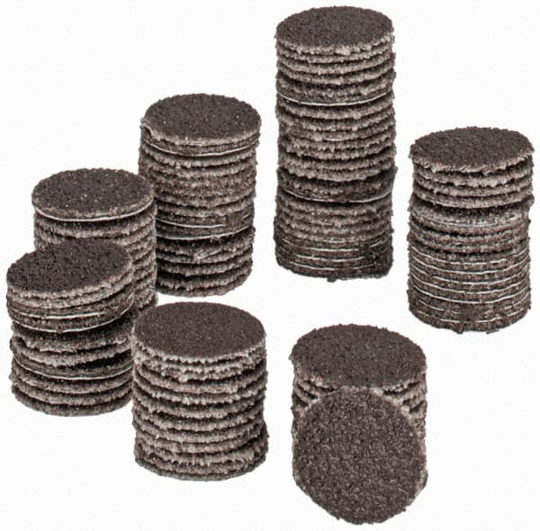 Tru-Maxx - 1/2" Diam, 100 Grit Aluminum Oxide Adhesive PSA Disc - Fine Grade, X Weighted Cloth Backing, For Right Angle/Vertical Shaft Portable Grinders - Exact Tooling