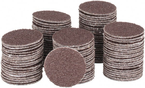 Tru-Maxx - 1" Diam, 80 Grit Aluminum Oxide Adhesive PSA Disc - Medium Grade, X Weighted Cloth Backing, For Right Angle/Vertical Shaft Portable Grinders - Exact Tooling