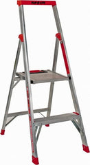 Little Giant Ladder - 2 Steps, 4' High, Type IA Rating, Aluminum Step Ladder - 300 Lb Capacity, 19" Base Width - Exact Tooling