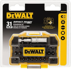 DeWALT - 31 Piece, Screwdriver Tamperproof Bit Set - #1, #2 & #3 Phillips, #1, #2 & #3 Square Recess - Exact Tooling