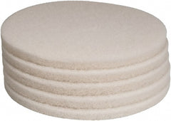 PRO-SOURCE - Polishing Pad - 19" Machine, White Pad, Polyester - Exact Tooling
