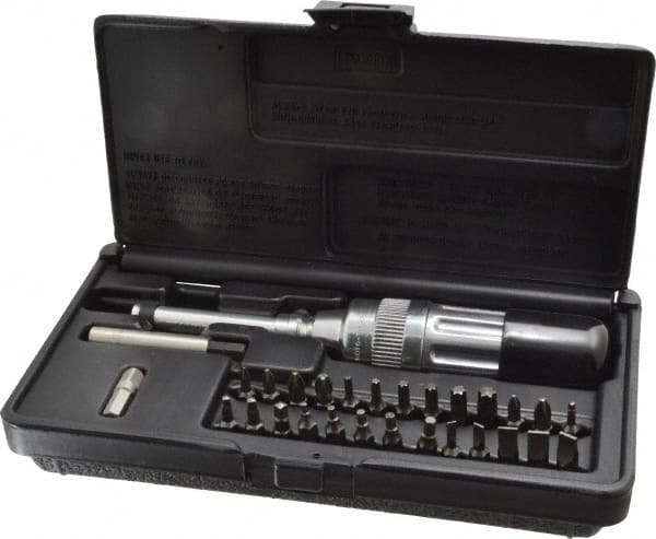 Sturtevant Richmont - 29 Piece Phillips & Slotted Screwdriver Set - Bit Sizes: Hex Inch 5/64, 3/32, 7/64, 1/8 & 9/64, Philips #0 to #3, Tip Thickness: 1/4 - Exact Tooling