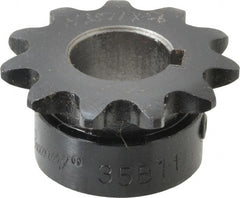 Browning - 11 Teeth, 3/8" Chain Pitch, Chain Size 35, Finished Bore Sprocket - 5/8" Bore Diam, 1.331" Pitch Diam, 1-1/2" Outside Diam - Exact Tooling