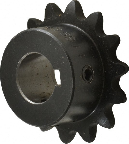 Browning - 14 Teeth, 3/8" Chain Pitch, Chain Size 35, Finished Bore Sprocket - 5/8" Bore Diam, 1.685" Pitch Diam, 1.84" Outside Diam - Exact Tooling