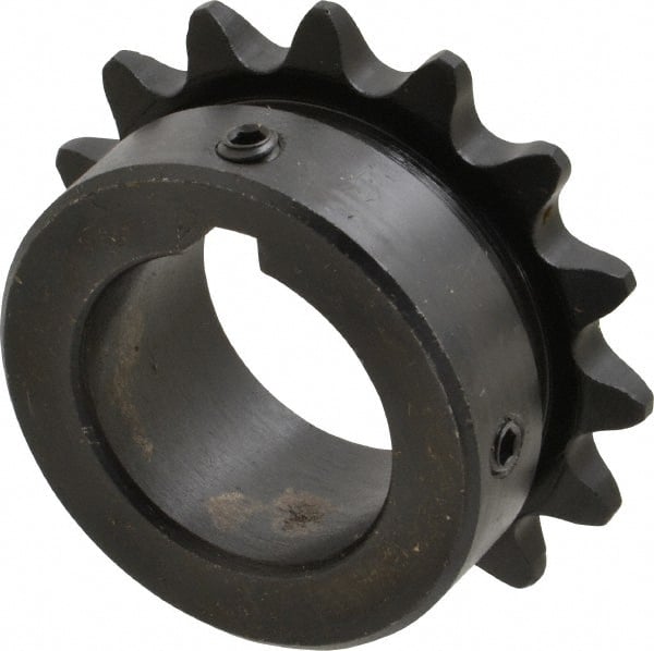 Browning - 15 Teeth, 3/8" Chain Pitch, Chain Size 35, Finished Bore Sprocket - 1" Bore Diam, 1.804" Pitch Diam, 1.99" Outside Diam - Exact Tooling