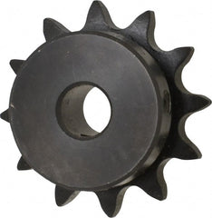 Browning - 12 Teeth, 1/2" Chain Pitch, Chain Size 40, Finished Bore Sprocket - 1/2" Bore Diam, 1.775" Pitch Diam, 2.17" Outside Diam - Exact Tooling