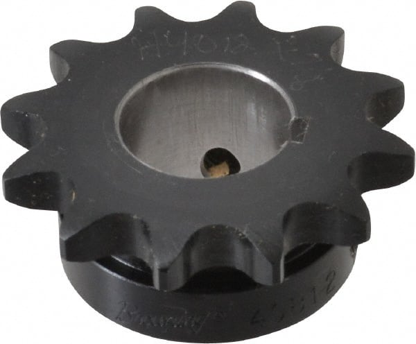 Browning - 12 Teeth, 1/2" Chain Pitch, Chain Size 40, Finished Bore Sprocket - 7/8" Bore Diam, 1.775" Pitch Diam, 2.17" Outside Diam - Exact Tooling