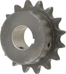 Browning - 16 Teeth, 1/2" Chain Pitch, Chain Size 40, Finished Bore Sprocket - 7/8" Bore Diam, 2-9/16" Pitch Diam, 2.8" Outside Diam - Exact Tooling