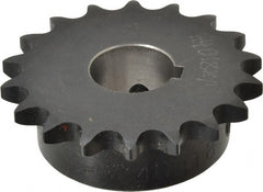 Browning - 18 Teeth, 1/2" Chain Pitch, Chain Size 40, Finished Bore Sprocket - 1" Bore Diam, 2.879" Pitch Diam, 3.14" Outside Diam - Exact Tooling