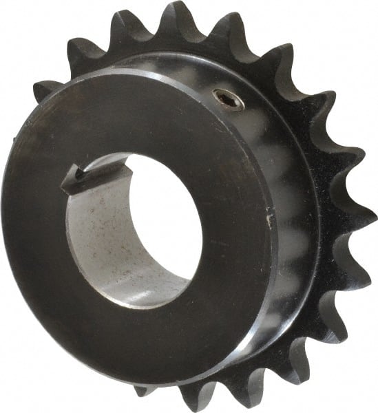 Browning - 20 Teeth, 1/2" Chain Pitch, Chain Size 40, Finished Bore Sprocket - 1-1/4" Bore Diam, 3.196" Pitch Diam, 3.45" Outside Diam - Exact Tooling