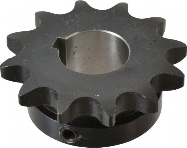 Browning - 12 Teeth, 5/8" Chain Pitch, Chain Size 50, Finished Bore Sprocket - 1" Bore Diam, 2.415" Pitch Diam, 2.7" Outside Diam - Exact Tooling