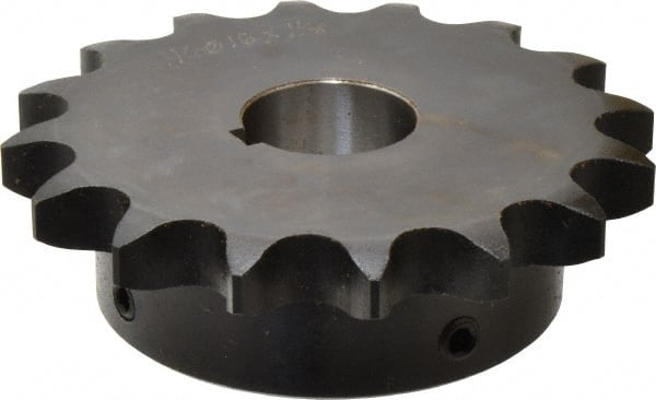 Browning - 16 Teeth, 3/4" Chain Pitch, Chain Size 60, Finished Bore Sprocket - 1-1/8" Bore Diam, 3-27/32" Pitch Diam, 4.22" Outside Diam - Exact Tooling