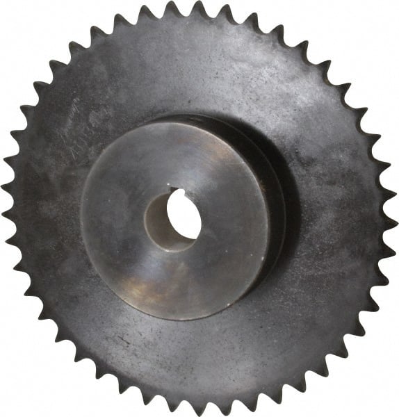 Browning - 45 Teeth, 1/2" Chain Pitch, Chain Size 40, Finished Bore Sprocket - 1" Bore Diam, 7.168" Pitch Diam, 7.45" Outside Diam - Exact Tooling