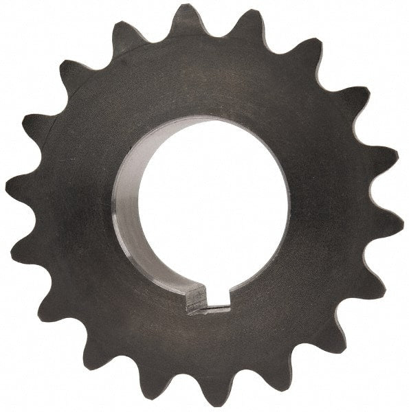 Browning - 18 Teeth, 3/8" Chain Pitch, Chain Size 35, Finished Bore Sprocket - 1" Bore Diam, 2.159" Pitch Diam, 2.35" Outside Diam - Exact Tooling
