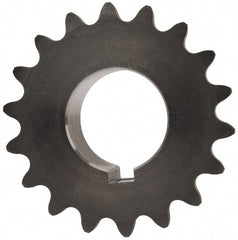 Browning - 18 Teeth, 3/8" Chain Pitch, Chain Size 35, Finished Bore Sprocket - 1" Bore Diam, 2.159" Pitch Diam, 2.35" Outside Diam - Exact Tooling