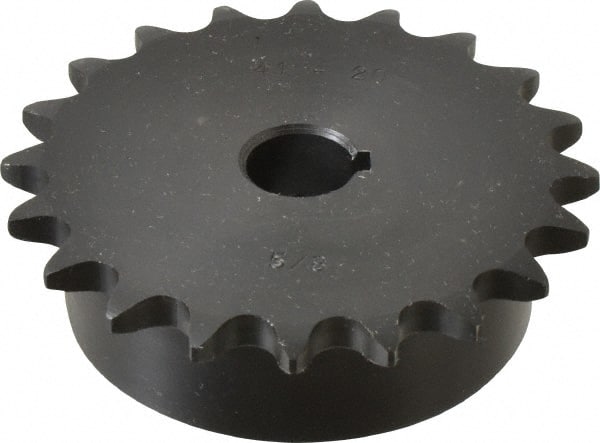 Browning - 20 Teeth, 1/2" Chain Pitch, Chain Size 41, Finished Bore Sprocket - 5/8" Bore Diam, 3.196" Pitch Diam, 3.45" Outside Diam - Exact Tooling