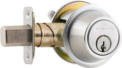 Schlage - 1-3/8 to 1-3/4" Door Thickness, Satin Chrome Finish, Single Cylinder Deadbolt with Thumb Turn - Exact Tooling