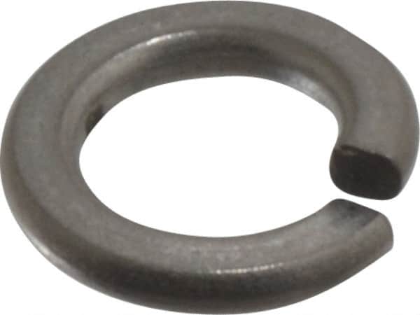 Value Collection - #10, 0.047" Thick Split Lock Washer - 316 Stainless Steel, Uncoated, 0.193" Min ID, 0.2" Max ID - Exact Tooling